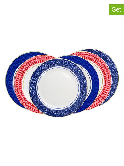 Ard Time Delige Set Dinerborden Circus Blauw Rood Cm