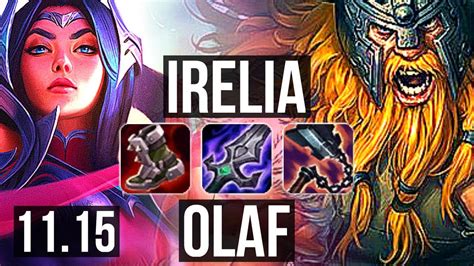 Irelia Vs Olaf Top 8 Solo Kills 2 0m Mastery 500 Games Euw