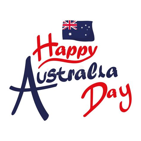 Australia day with flag stock illustration. Illustration of australia ...