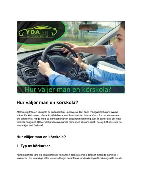 PPT Hur väljer man en körskola PowerPoint Presentation free download