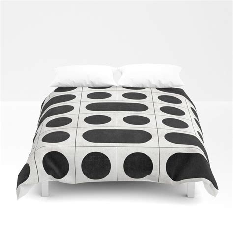 Duvet Cover Mid Century Modern Pattern No 13 Black And White