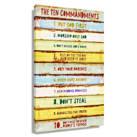 The Ten Commandments Wall Art Religious Bible Verses Wall Art Room