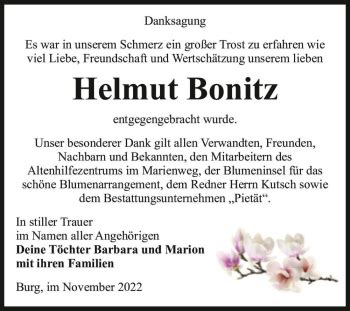 Traueranzeigen Von Helmut Bonitz Abschied Nehmen De