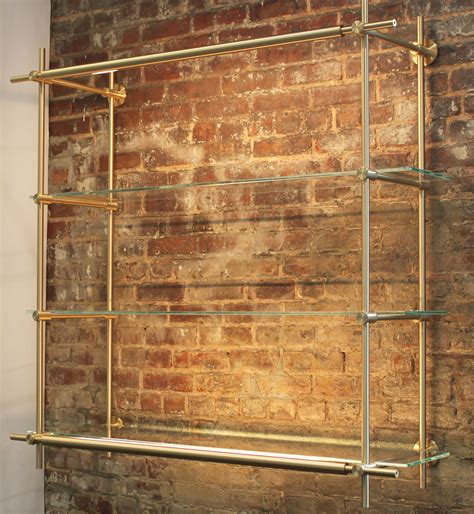 Hmh Architectural Metal And Glass Brass Shelving