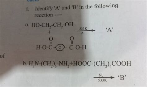 I Identify A And B In The Following Reaction A Hoch Ch Oh B