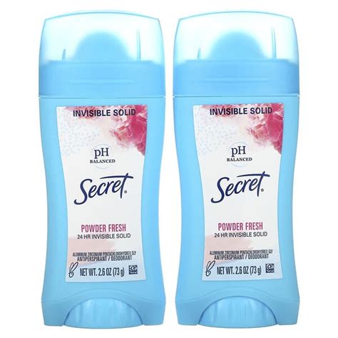 Secret Ph Balanced Antiperspirantdeodorant Invisible Solid Powder Fresh Twin Pack 26 Oz