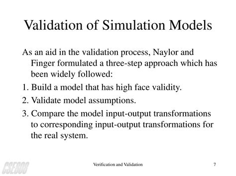 Ppt Verification And Validation Of Simulation Models Powerpoint