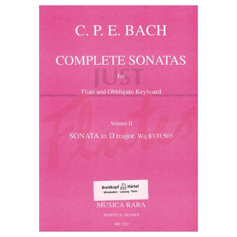 Carl Philipp Emanuel Bach Complete Sonatas For Flute And Keyboard Vol 2