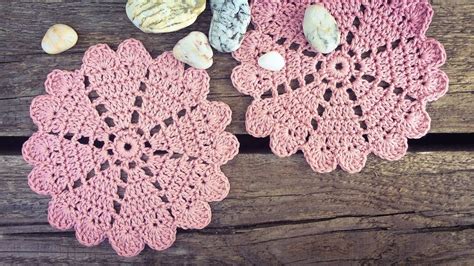 Crochet Hearts Doily Coaster Tutorial Easy For Beginners Youtube