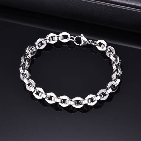 Vnox Bold Heavy Mens Rolo Chain Bracelets Stainless Steel Links