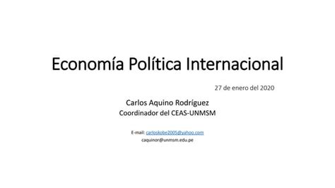 Economia Politica Internacional Ppt