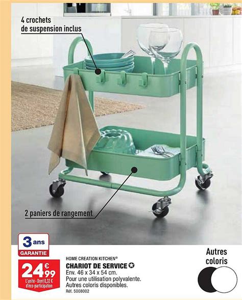 Promo Chariot De Service Home Création Kitchen chez Aldi iCatalogue fr