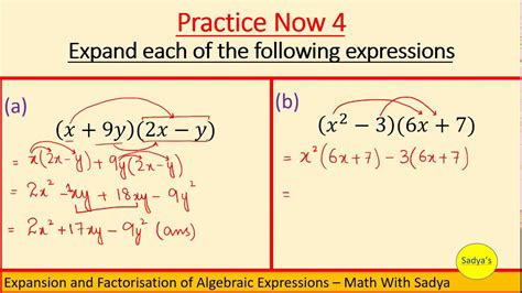 Expansion And Factorization Of Algebraic Expression Practice Now 4 Part 5 D2 Nsm 2 Youtube