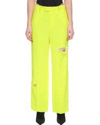 Neon Yellow Pants Slacks And Chinos For Women Lyst