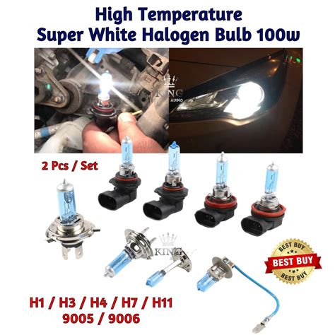 Pcs Set W V Natural White Halogen Lamp Car Headlight Foglight