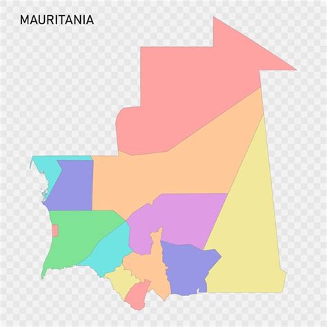 Premium Vector Isolated Colored Map Of Mauritania