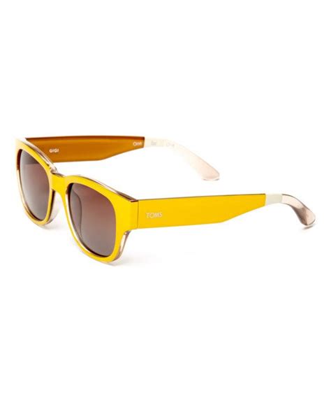 Toms Taxi Yellow And Champ Brown Gradient Gigi Polarized Sunglasses Yellow Taxi Sunglasses