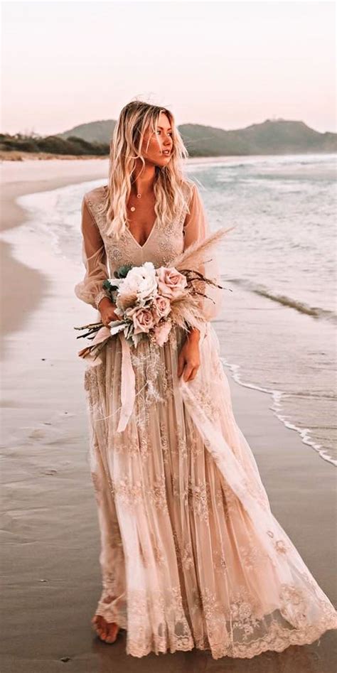 Boho Wedding Dresses With Sleeves Free Spirited Styles Vestido