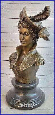 Tr S Joli Chair Femelle Bronze Classique Portrait Buste Sculpture Art