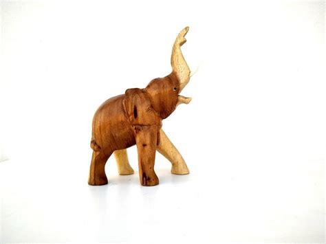 Hand Carved Elephant Wood Carving Elephant Wooden Elephant Etsy