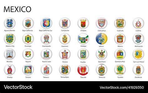 All Flags Of Regions Mexico Royalty Free Vector Image