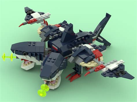 Lego Moc Two Headed Shark Dragon 31088 2 To 1 By Legodesigner