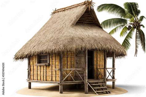 Tropical Bungalow Outdoor Tiki House Straw Beach Bar Hay Thatch Hut