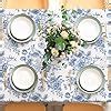 Amazon Anydesign Vintage Floral Tablecloth Rectangle Blue Flower