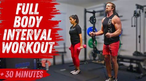 Full Body Interval Workout 30 Minutes Dumbbells Or Resistance Bands