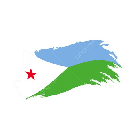 Djibouti Flag With Waving Brush Stroke Clipart Hd Images Djibouti Flag