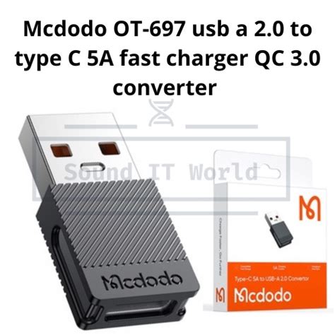 Mcdodo Ot Usb A To Type C A Fast Charger Qc Converter