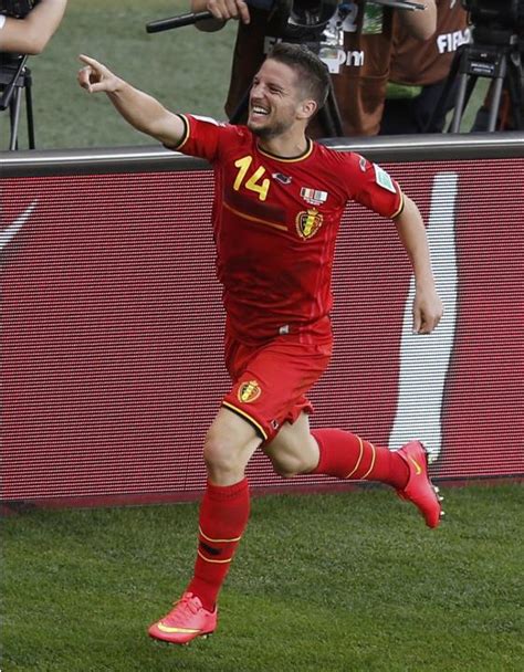 Belgium's Dries Mertens celebrates scoring their second goal during ...