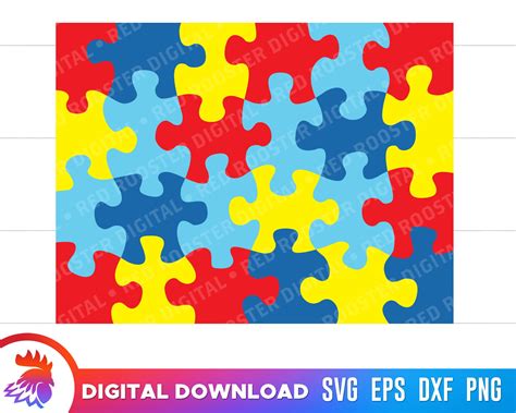 Autism Puzzle Pieces Svg Autism Puzzle Background Autism Etsy