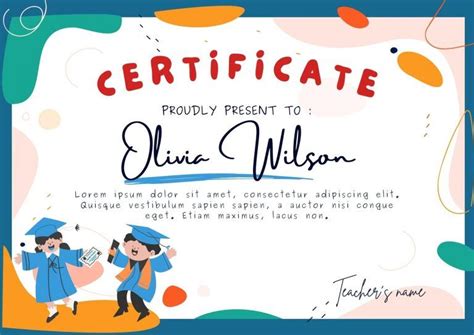 Template Sertifikat Anak Keren Lucu Template Id