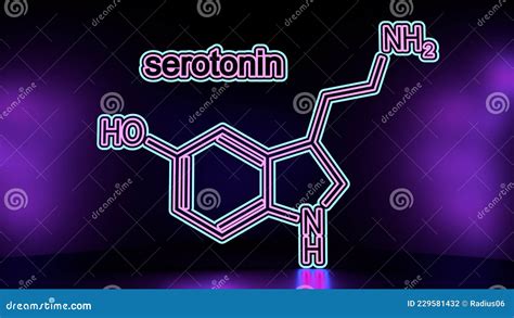 Hormona De F Rmula Serotonina Ilustraci N De Estilo De L Nea Delgada