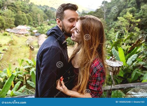 Couple in Love with the Mountains in the Tropics Stock Photo - Image of ...