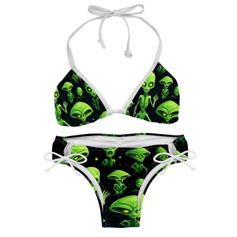 Alien Detachable Sponge Adjustable Strap Bikini Set Two Pack Swim