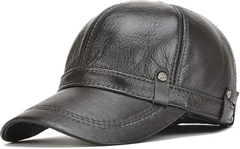 DongBao Leder Baseball Cap Basecap Herren Baseballmütze Kappe Hute