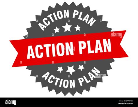 Action Plan Sign Action Plan Circular Band Label Round Action Plan