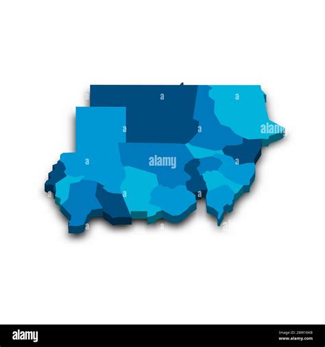 Sudan Political Map Of Administrative Divisions Stock Vector Image