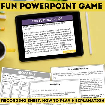 FSA Reading PowerPoint Game Fiction Jeopardy Test Prep TPT