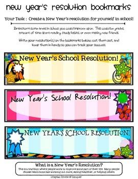 New Year S Resolution Bookmarks By Digital Divide And Conquer TPT