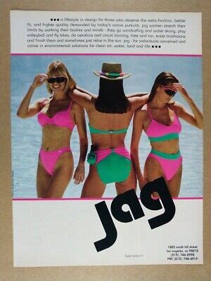 Jag Swimwear Swimsuits Bikini Vintage Print Ad Ebay