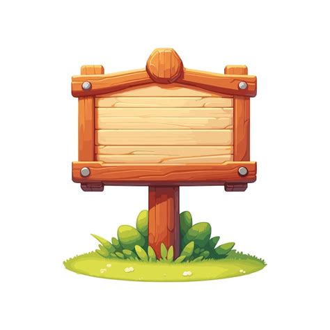 Premium Vector Wooden Signboard Vector Illustration