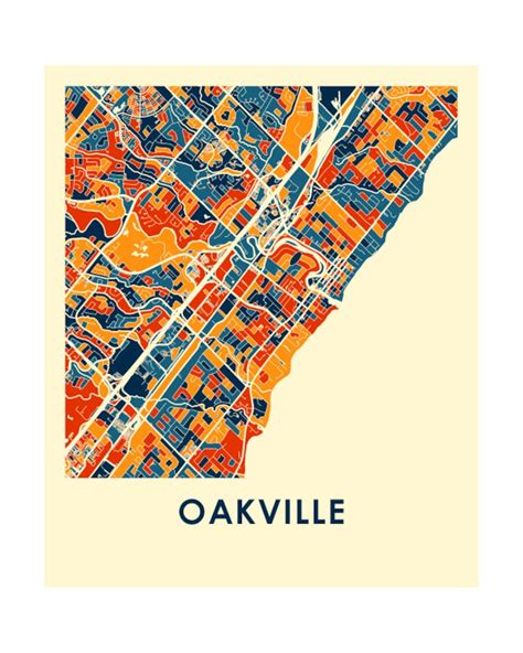 Oakville Ontario Map Print Full Color Map Poster - Etsy