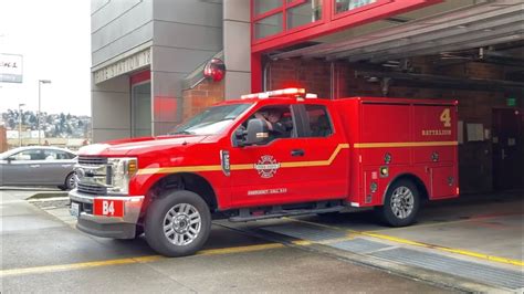 Seattle Fire Department Engine 18 Battalion 4 And Ladder 8 Responding