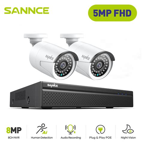 Sannce Ch Mp Poe Hd Video Surveillance Camera System H Nvr With