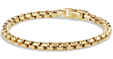 David Yurman Box Chain Bracelet In 18k Gold In Metallic For Men Lyst