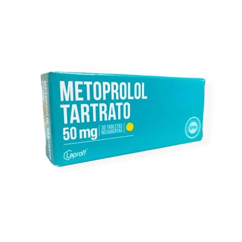 METOPROLOL TARTRATO 50MG CAJA X 30 TABLETAS RECUBIERTAS LAPROFF