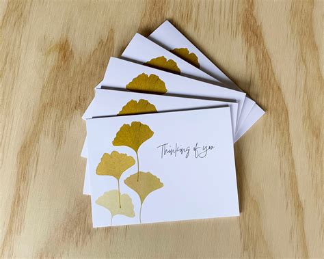 Pack Gingko Biloba Thinking Of You Greeting Cards Made With Digital